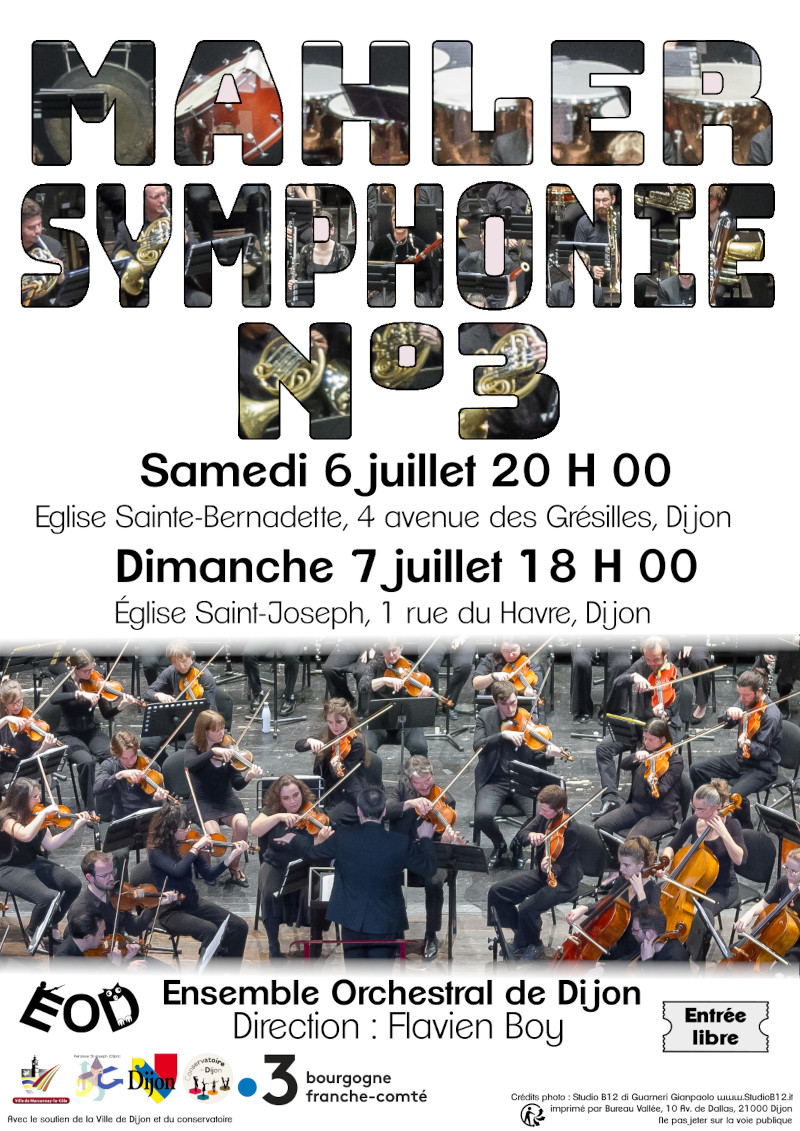 Affiche du concert de l'EOD, Mahler, symphonie n°3